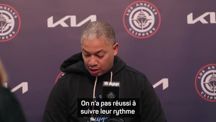 Clippers - Tyronn Lue déplore la défense de son équipe après la défaite à Phoenix