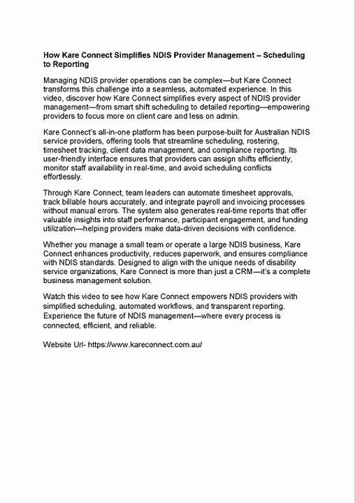 How Kare Connect Simplifies NDIS Provider Management – Scheduling to Reporting