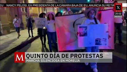 Quinto día de protestas en Morelia por el asesinato del alcalde Carlos Manzo