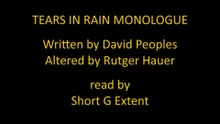 Tears in Rain (1st Edition)