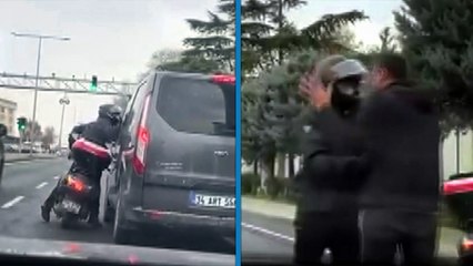 İstanbul'da trafikte yumruklu kavga