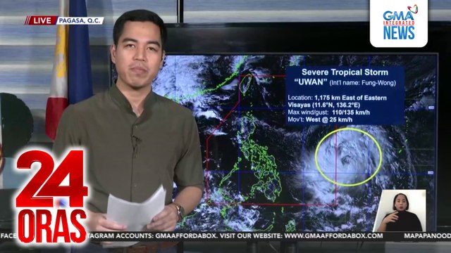 Severe Tropical Storm 'Uwan,' inaasahang papasok sa PAR ngayong gabi o bukas ng madaling araw - PAGASA | 24 Oras