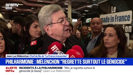 Concert d'un orchestre israélien perturbé à la Philharmonie: "Je regrette surtout le génocide", affirme Jean-Luc Mélenchon