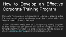 How to Develop an Effective Corporate Training Program