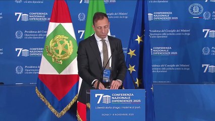 Roma - Il Presidente Meloni alla sessione di apertura della VII Conferenza Nazionale sulle Dipendenze (07.11.25)