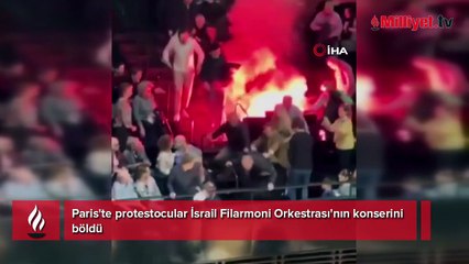 İsrail Filarmoni Orkestrası'na Paris'te meşaleli protesto! Gözaltılar var