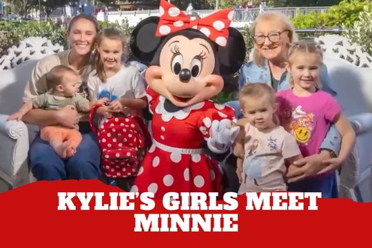 Kylie Kelce melts hearts as all four daughters make surprise appearance to meet Minni