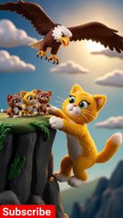 cat trying to save her kittens from the eagle 🦅 #cat #kittencuddles #catvideos #shorts