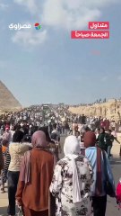 زحام بمنطقة الأهرامات بعد نفاد تذاكر المتحف المصري الكبير.. ما القصة؟