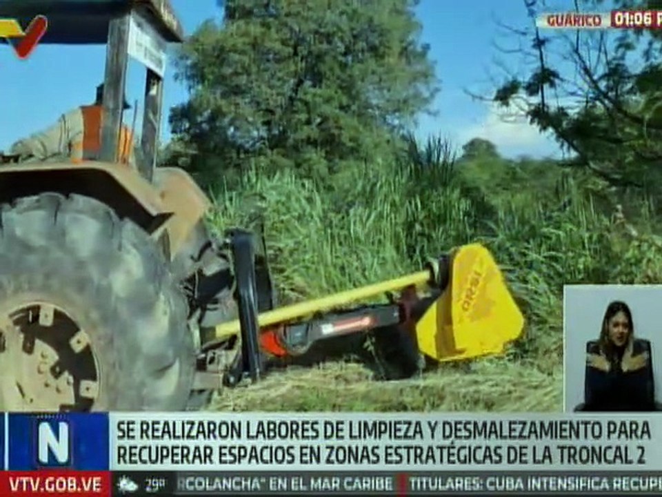 Guárico | Gobierno regional realiza labores de desmalezamiento y asfaltado en Troncal 2
