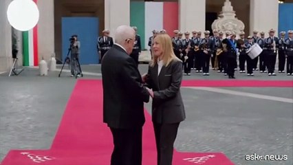 Meloni incontra il presidente palestinese Abu Mazen a Palazzo Chigi