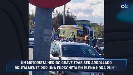 Un motorista herido grave tras ser arrollado brutalmente por una furgoneta en plena hora punta en Palma