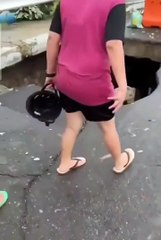 La route s'effondre et ils vont avoir beaucoup de chance