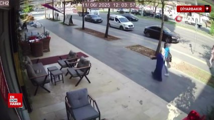 Diyarbakır’da trafik kazası güvenlik kameralarına yansıdı