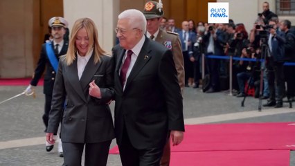 Az olasz elnökkel és a miniszterelnökkel is találkozott a palesztin elnök