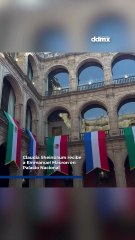 Claudia Sheinbaum recibe a Emmanuel Macron en Palacio Nacional