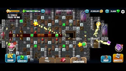 Diggy's Adventure, Haunted Mansion 4, Ghost Hunt, Tasks of the Story only.