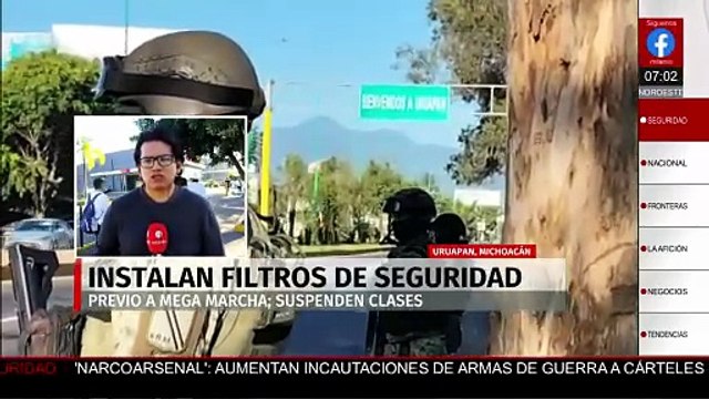 Suspenden clases e instalan filtros antes de la mega marcha por Carlos Manzo en Uruapan