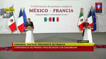 Emmanuel Macron ofrece conferencia tras reunión con Claudia Sheinbaum en CDMX