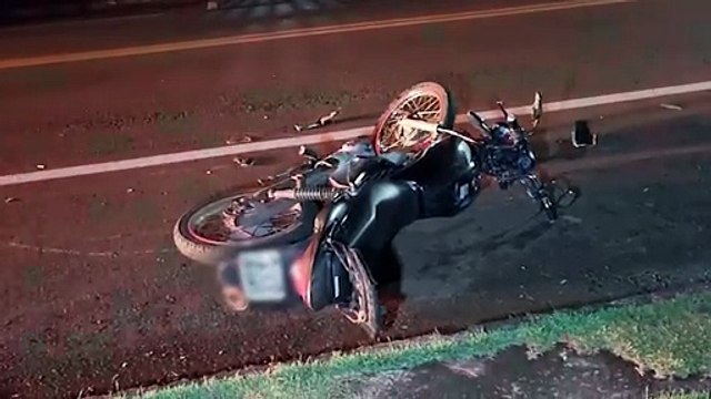 Motociclista fica ferido após colisão com Corsa na Avenida das Pombas