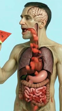 What happens while you eating watermelon 🍉 inside your body？😳👌🏻#fyp #humanbody #