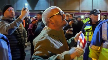 Police keep pro-Palestinian protesters, fans apart outside Villa Park