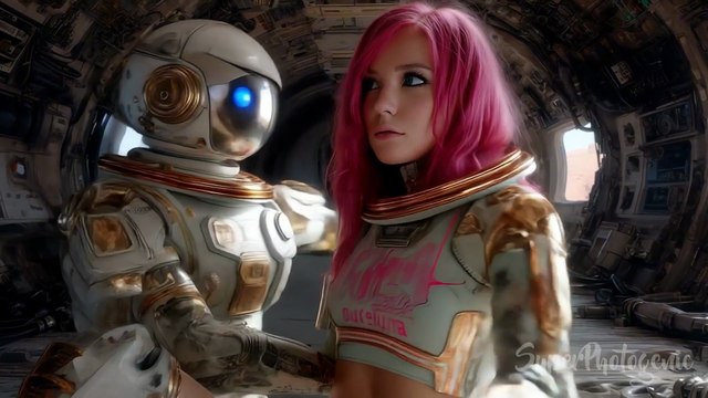 Neon pulse 2- Space Babes and Robots _ sci-fi _ AI video