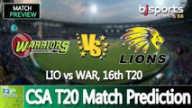 CSA T20 2025 | Warriors vs Lions 16th T20 Match Preview |