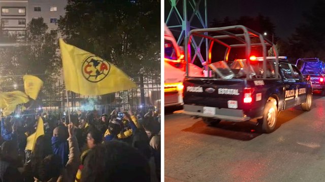 Aficionados de América y Toluca se enfrentan a las afueras del hotel de los azulcremas; se reportan lesionados