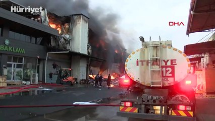 Adana'da 3 katlı hırdavat dükkanında yangın