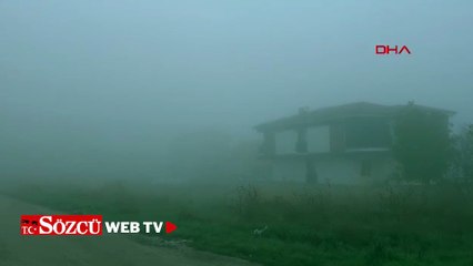 Keşan'da yoğun sis; görüş mesafesi 30 metreye düştü
