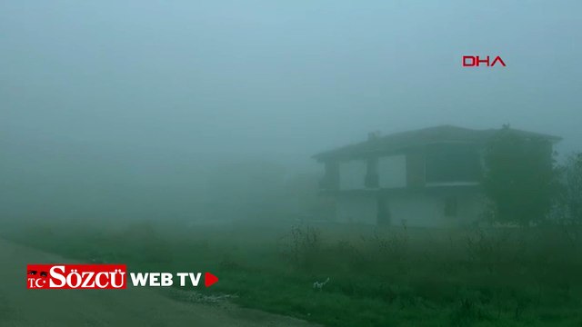 Keşan'da yoğun sis; görüş mesafesi 30 metreye düştü