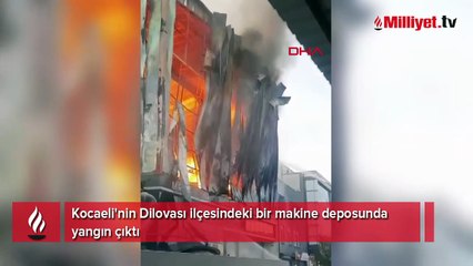 Dilovası'nda depo yangını! Alevlere müdahale sürüyor