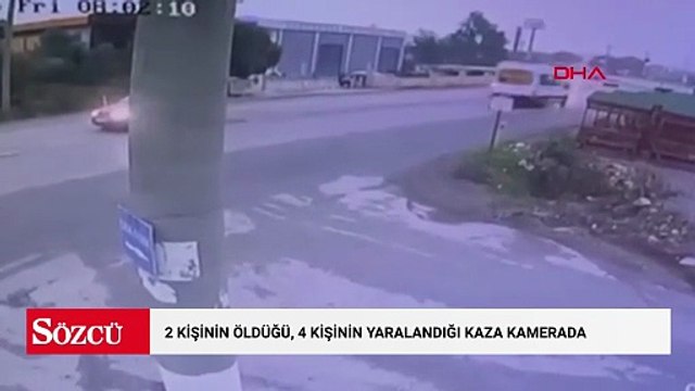 İzmir'de 2 kişinin öldüğü, 4 kişinin yaralandığı kaza kamerada