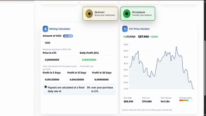 New Litecoin Cloud Mining Site 2025 | Earn Free LTC Daily | 5 GH/s Bonus + Live Withdraw