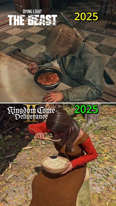 Dying Light: The Beast VS KCD 2 - NPC Eating Stew Comparison