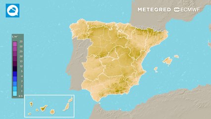 Precipitación acumulada prevista por el modelo europeo para los próximos días