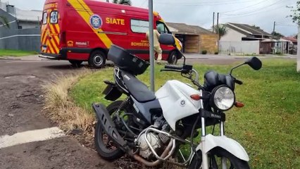 Motociclista fica ferido após colisão com carretinha no Parque São Paulo, em Cascavel