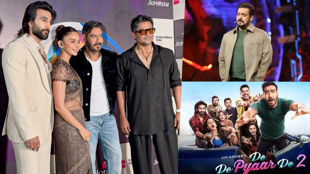 Ajay Devgn, Rakul Preet, Madhavan & Meezaan At Salman Khan's Bigg Boss 19 Set | Team De De Pyaar De 2