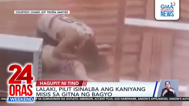 Lalaki, pilit isinalba ang kaniyang misis sa gitna ng Bagyong Tino | 24 Oras Weekend