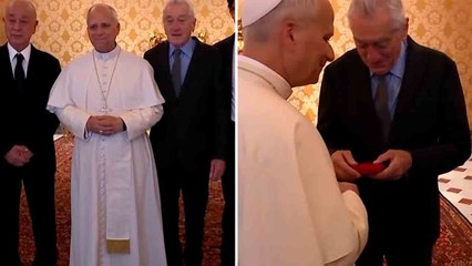 Robert De Niro meets Pope Leo XIV at the Vatican after being honored in Rome