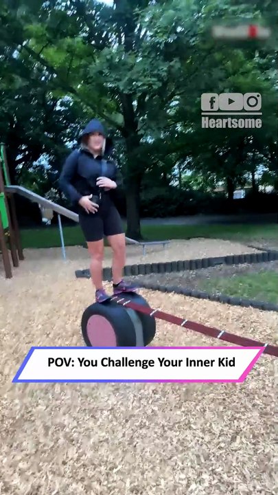 Adult Tries Kids’ Walker — Hilarious Balance Fail at the Park 😂🚶‍♀️|| Heartsome 💖