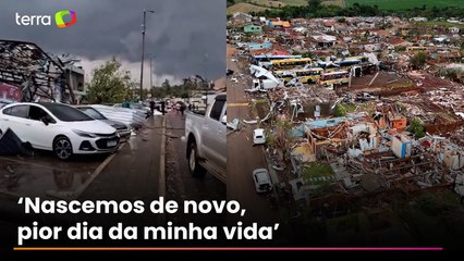 Moradores se desesperam e mostram destruição após passagem de tornado no Paraná