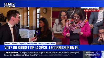 Vote du budget de la Sécurité sociale: "Du côté d'Ensemble pour la République, je pense que nous sommes irréprochables", avance Prisca Thévenot (Renaissance)