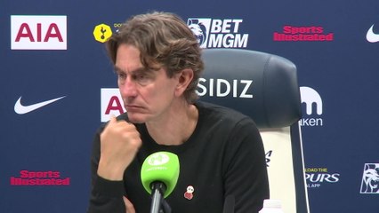 Tottenham boss Thomas Frank reacts to their 2-2 draw at home to Manchester United.