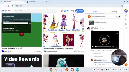 Showing how websim works and trying to get 1000 credits per 100 views!