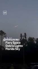 Fiery Space Debris Lights Florida Sky