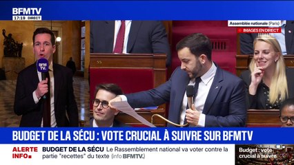 Budget de la Sécurité sociale: le Rassemblement national va voter contre la partie "recettes" du texte