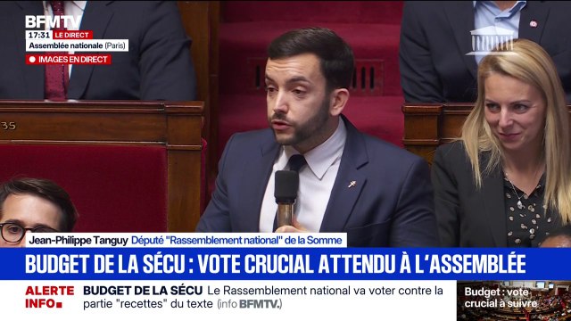 Budget de la Sécurité sociale: Jean-Philippe Tanguy, député RN de la Somme, dénonce le socialo-macronisme