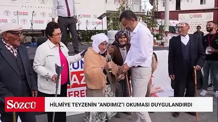 95 yaşındaki Hilmiye teyzenin "Andımız"ı okuması duygulandırdı